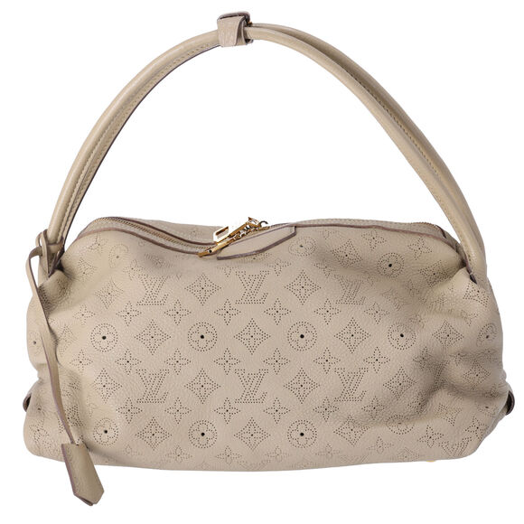 Louis Vuitton Galatea MM Mahina Handbag M93825 Sable Leather - Picture 1 of 7